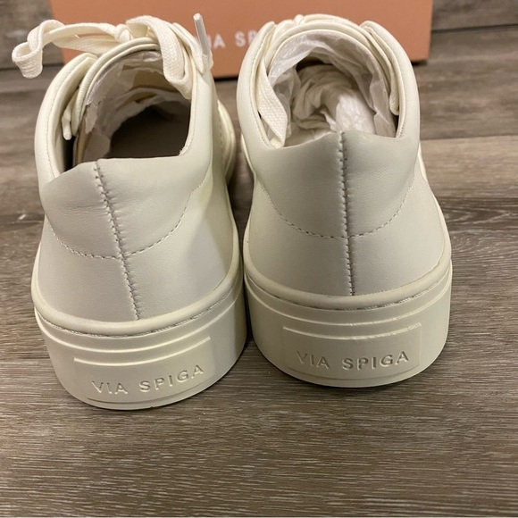 Via Spiga | Sybil Leather Cap Toe Sneakers Size 6.5 NEW Milk - Picture 8 of 11